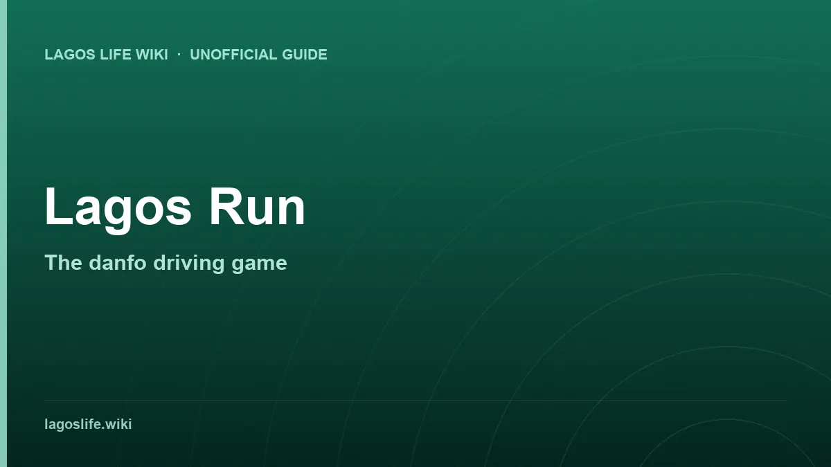 Lagos Run danfo driving game
