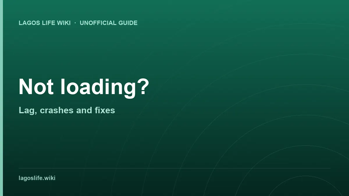 Lagos Life troubleshooting